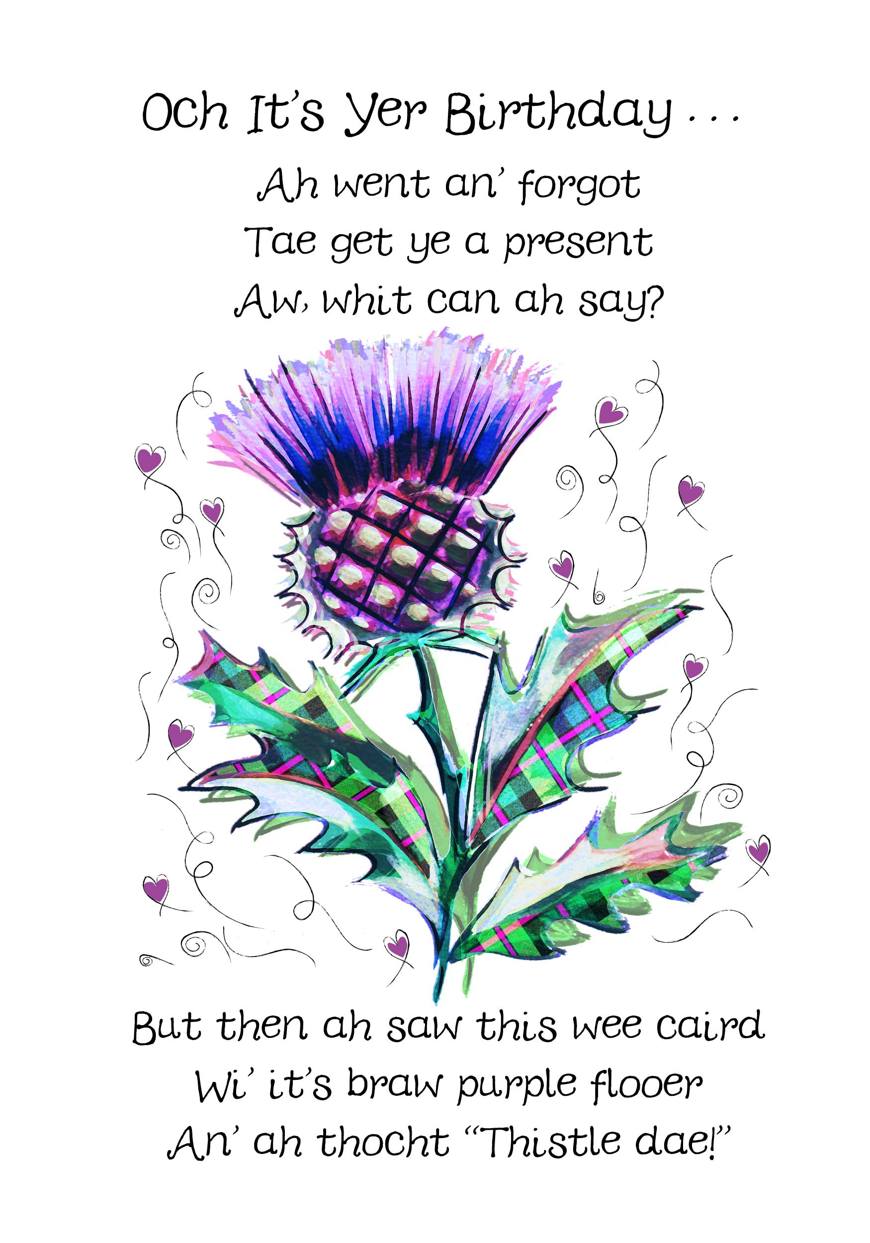 Birthday Thistle Dae Card WWBD157 Wee Wishes