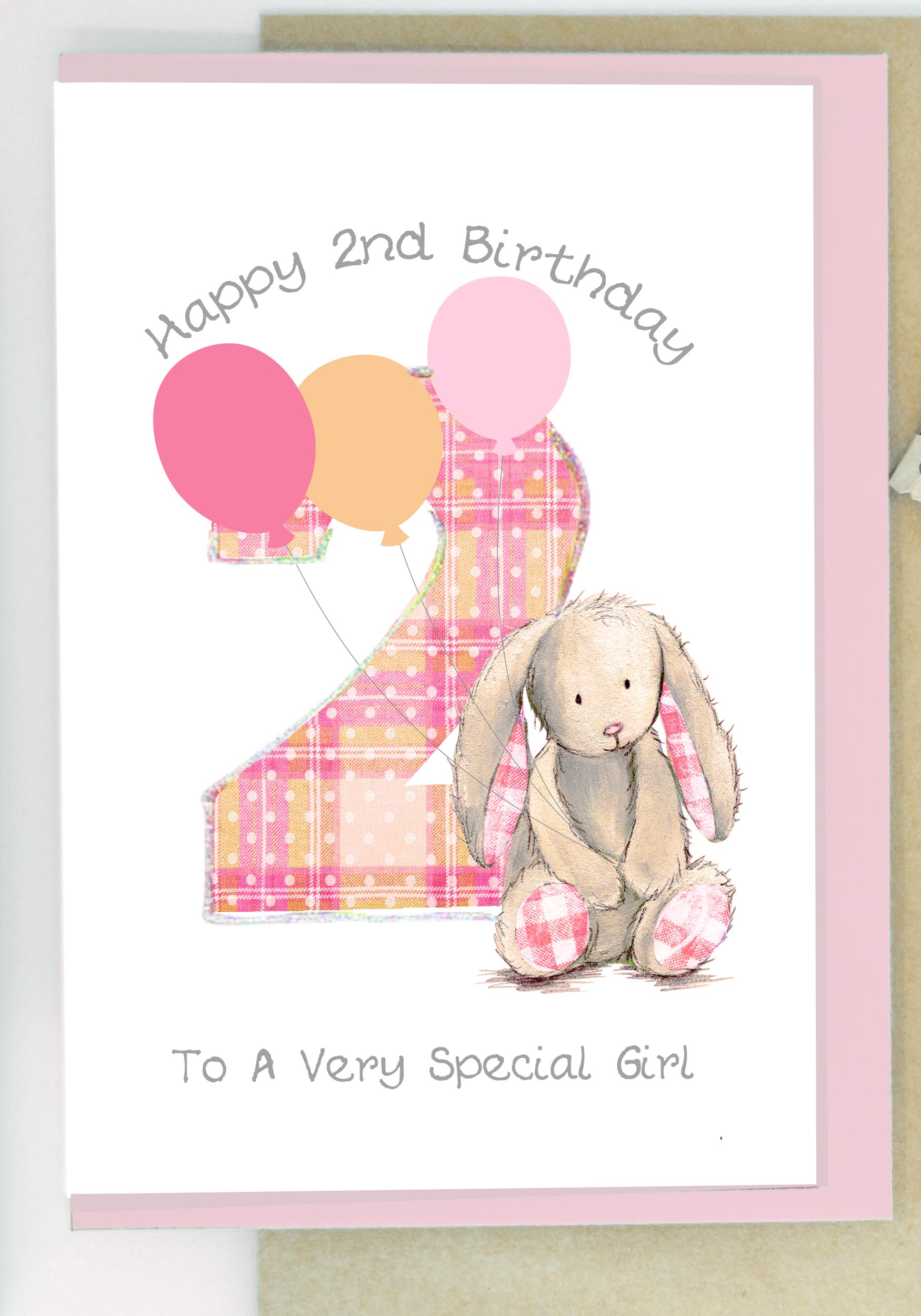 2nd Birthday Girl Bunny Card | Wee Wishes