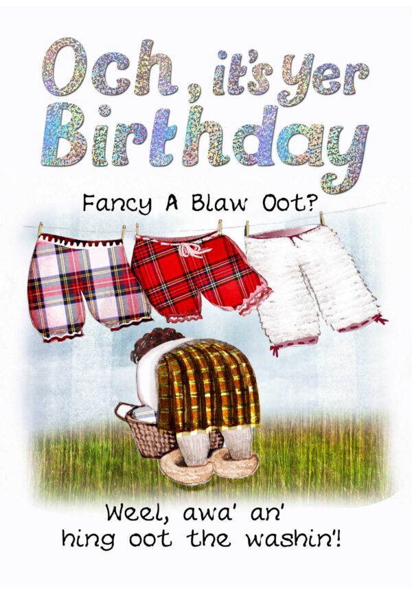 Scottish Birthday Card Washin WWBD75 | Wee Wishes